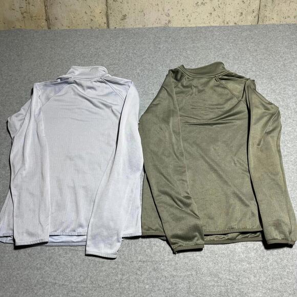 LOT 2 Eddie Bauer 1/2 Zip Women Small Running Jacket  Olive Green Blue Pullover - Picture 8 of 8